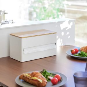Küchenrollenhalter modern aus Metall weiß stehend mit Ablage "Rin" japanisches Design Yamazaki Home
