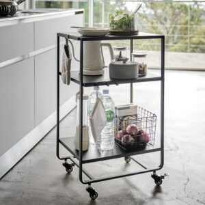 Küchenwagen 38x81x49cm auf Rollen "Tower" schwarz Yamazaki Home 4919