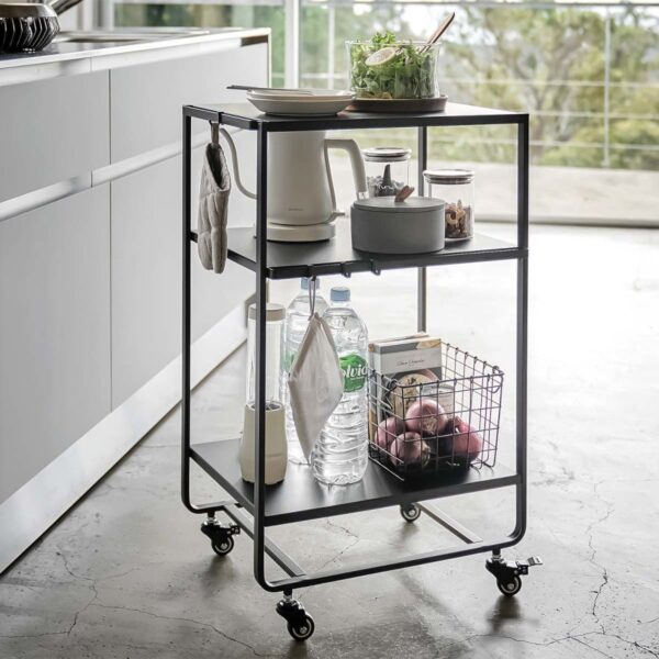 Küchenwagen 38x81x49cm auf Rollen "Tower" schwarz Yamazaki Home 4919