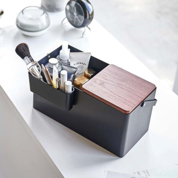 Kosmetikbox 31x15x15cm mit Spiegel "Tower" schwarz Yamazaki Home 5454