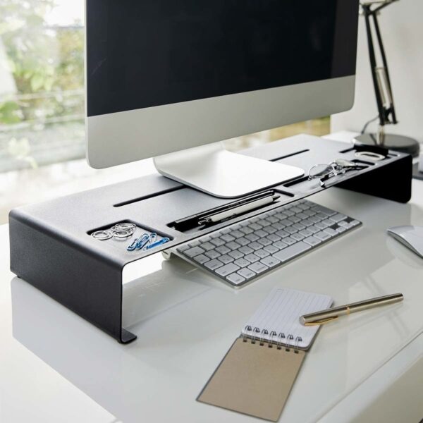 Monitorbank 58x8x24cm aus Metall "Tower" schwarz