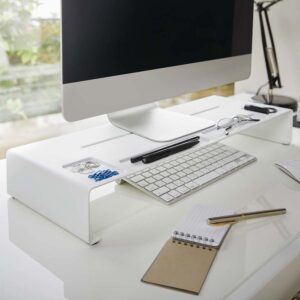 Monitorbank 58x8x24cm aus Metall "Tower" weiß Yamazaki Home 3305