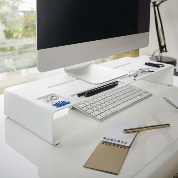 Monitorbank 58x8x24cm aus Metall "Tower" weiß Yamazaki Home 3305