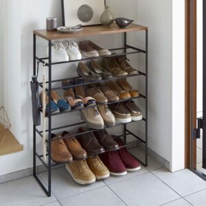 Schuhregal 66x87x25cm 5 Reihen mit Ablage "Tower" schwarz Yamazaki Home 3370