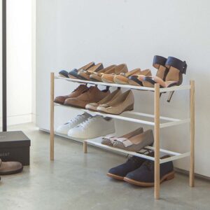 Schuhregal 41-70x45x25cm ausziehbar "Plain" weiß Yamazaki Home 3518