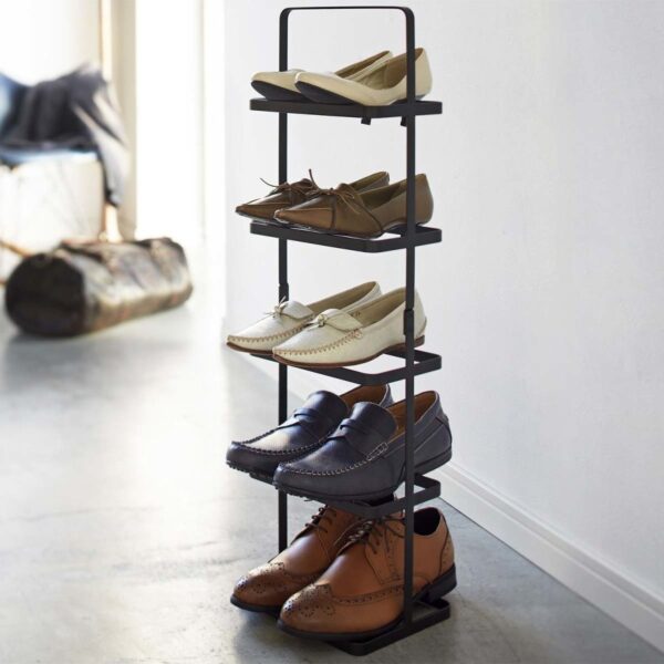 Schuhregal 22x77x14cm für 5 Paar Schuhe tragbar "Tower" schwarz Yamazaki Home 2479