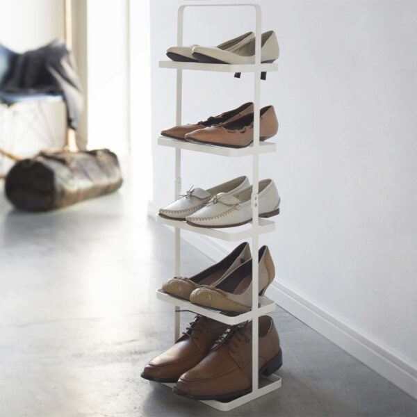 Schuhregal 22x77x14cm für 5 Paar Schuhe tragbar "Tower" weiß Yamazaki Home 2478