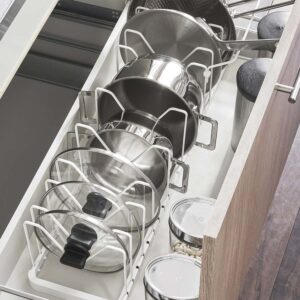Kochtopf- und Deckelorganizer 45-82x17x20cm "Tower" weiß Yamazaki Home