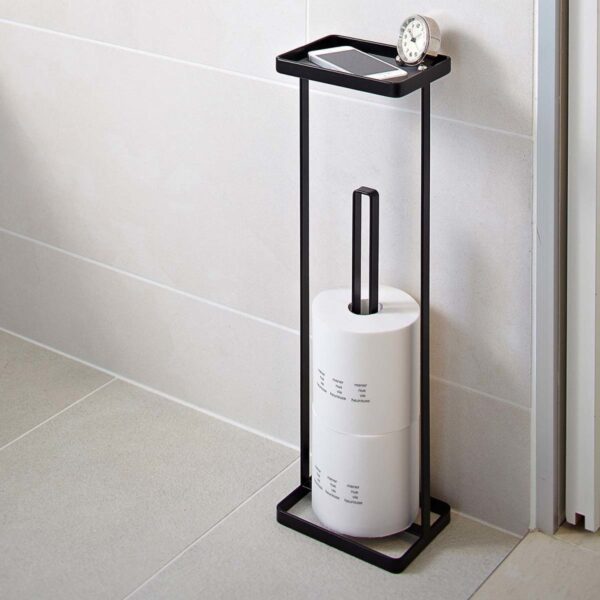 Toilettenpapierständer 16x52cm mit Ablage "Tower" schwarz Yamazaki Home 7740