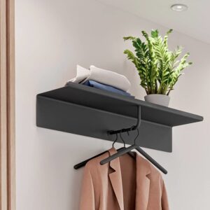 Hutablage 80x14x21cm schwarz Metall "A-Collection" mit Stange für Kleiderbügel ZONE DENMARK