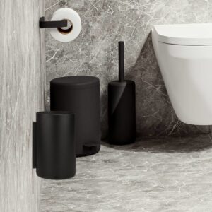 Toilettenpapier-Aufbewahrung schwarz 13x21cm Aluminium "Rim" hängend Wandmontage für 2 Rollen ZONE DENMARK