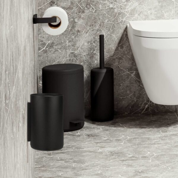 Toilettenpapier-Aufbewahrung schwarz 13x21cm Aluminium "Rim" hängend Wandmontage für 2 Rollen ZONE DENMARK