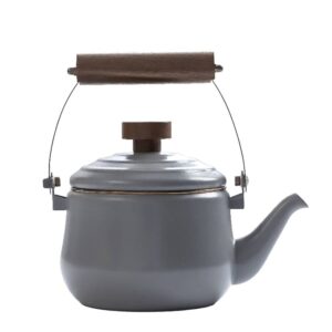 Emaille Teekanne robust & outdoor-tauglich Metall slate grey 1,5L | Barebones Retro Teepot Campinggeschirr für Tee & Kaffee unterwegs mobil Klassiker.