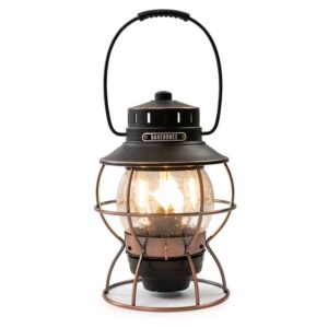 LED-Laterne dimmbar & aufladbar Metall antik bronze 15x33cm | Barebones Railroad Lantern Vintage Akku Lampe warmweiß Outdoor Beleuchtung Camping.