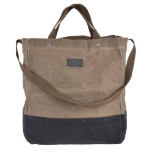 Shopper XL großer Stauraum Canvas khaki 37x39x18cm | Barebones Neelum Einkaufstasche Schultertasche robust Outdoor Vintage Look Canvas-Tasche.