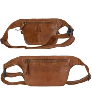 Bear Design Bauchtasche Leder Damen weich Cow Lavato | cognac braun
