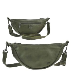 Crossbody Bag Tasche Damen Leder grün. Sportliche Brusttasche und Crossover Bag ideal für Freizeit und City-Alltag | Bear Design Toon