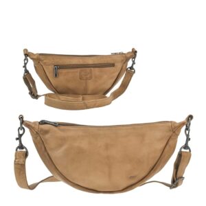Crossbody Bag Tasche Damen Leder taupe. Sportliche Brusttasche und Crossover Bag ideal für Freizeit und City-Alltag | Bear Design Toon