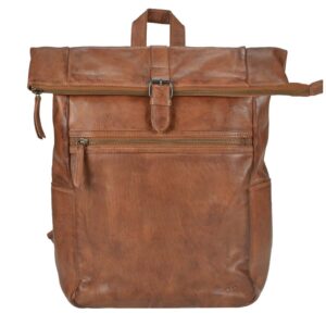 Bear Design Lederrucksack Damen Herren Notebookfach Rick cognac braun | Cow Lavato