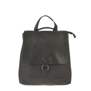 Rucksack-Tasche Damen 2in1 System Leder schwarz 29x31x8cm | Bear Design. Multifunktionale Umhängetasche für Damen mit Rucksackfunktion und A4-Platz.