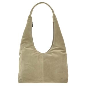Shopper Beuteltasche bequemer Schultergurt Leder biscuit 36x25cm | Bear Design Hobo Bag Schultertasche Handytasche geräumiger Begleiter für Alltag Bür
