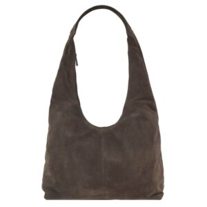 Shopper Beuteltasche bequemer Schultergurt Leder brown 36x25cm | Bear Design Hobo Bag Schultertasche Handytasche geräumiger Begleiter Alltag Büro
