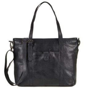 Bear Design Shopper Damen Leder schwarz Diede | Cow Lavato