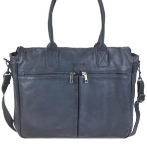 Bear Design Shopper Damen Leder Notebookfach Binni dunkelblau | Callisto Pelle