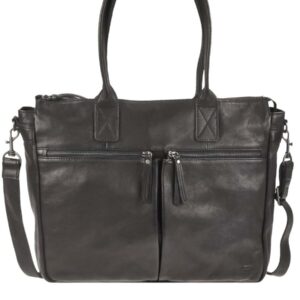 Bear Design Shopper Damen Leder Notebookfach Binni schwarz | Callisto Pelle