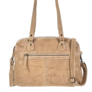 Bear Design Umhängetasche Damen Leder Lieke – 2 Fächer | Cow Lavato baltic beige