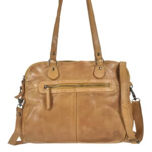 Bear Design Umhängetasche Damen Leder Lieke – 2 Fächer | Cow Lavato gelb