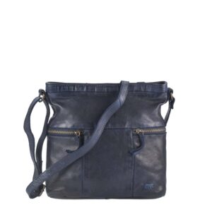 Umhängetasche Damen viele Fächer Leder blau 26x25x9cm | Bear Design Chessie. Ein funktionaler Organizer für einen strukturierten Alltag und Freizeit.