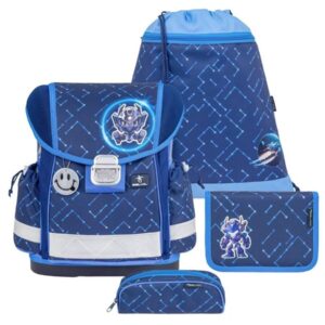 Belmil Schulranzen-Set 4-tlg Jungen Classy Roboter Navy Blue Tech | AGR
