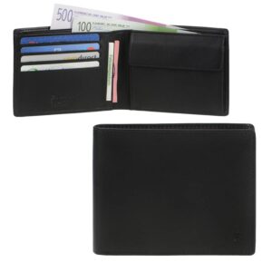 Geldbörse Herren flach RFID Schutz 8 Kartenfächer Slim | Leder schwarz | Esquire. Die ideale flache Herrenbörse für einen perfekt organisierten Alltag