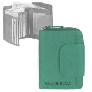 Geldbörse Leder 10x12cm "Washed Cowboy" lemon green Greenburry