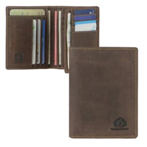 Ausweisetui mit RFID Schutz Leder antikbraun 9x12cm | Greenburry Vintage Kartenetui und RFID Portemonnaie für eine sichere Aufbewahrung Ihrer Dokument