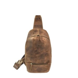 Crossbody Bag Herren Leder Vintage Slingbag antikbraun | Greenburry Umhängetasche Brusttasche Männer Damen 1612A-25