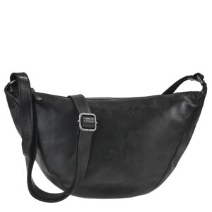 Crossbody Half Moon Bag viel Stauraum Colombiana – Leder schwarz. Die trendige Tasche im Halbmond-Design ist Ihr idealer Begleiter im Alltag.