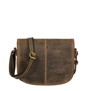 Greenburry Damen Umhängetasche Vintage Saddle Bag | Leder antikbraun