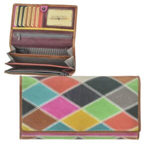 Portemonnaie Damen Leder bunt Geldbörse Geldbeutel 9 Kartenfächer | Greenburry Candy Shop 862-99