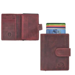 Greenburry Kartenbörse Leder RFID | Card Slider Coin antik rot