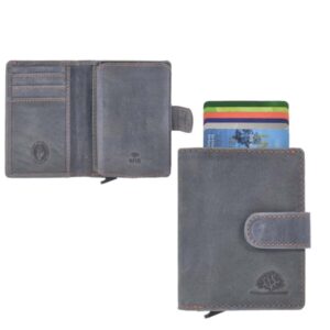 Greenburry Kartenbörse Leder RFID | Card Slider Coin blau