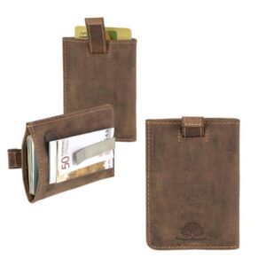 Minimalistischer Kartenclip mit Geldklammer und RFID-Schutz aus Leder | Greenburry. Strukturierte Kartenaufbewahrung für Ihren smarten Alltag.