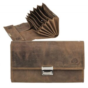 Kellnerportemonnaie Leder 6 Fächer Vintage antik braun | Greenburry Vintage 1785A