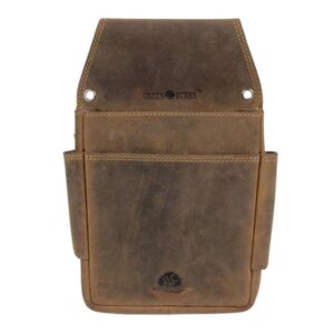 Kellnertasche Gastronomie Holster Leder antikbraun 14,5x22x3cm | Greenburry Professionelles Kellnerhalfter für Servicepersonal im Arbeitsalltag.
