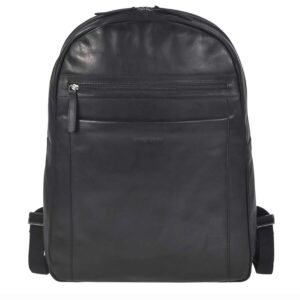 Moderner Laptop-Rucksack im Querformat mit Polsterrücken | Greenburry Pure Black. Die strukturierte Aufteilung für Ihren perfekt geordneten Alltag.