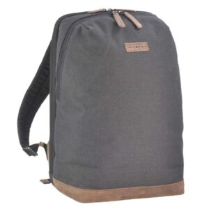 PET-Rucksack in black mit Laptopfach und Leder | Greenburry Derby. Die strukturierte Fächeraufteilung für Ihren geordneten Alltag.