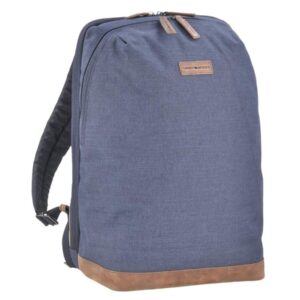 PET-Rucksack in blau mit Laptopfach und Leder | Greenburry Derby. Die strukturierte Fächeraufteilung für Ihren geordneten Alltag.