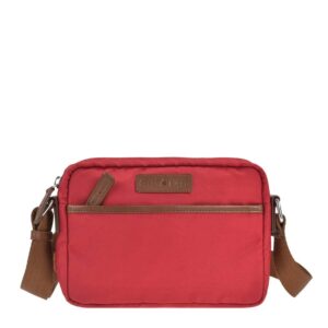 Schultertasche mit verstellbarem Gurt aus Nylon in rot Crossover Handtasche | Greenburry. Praktische Damentasche für Ausflüge und Reiseutensilien.