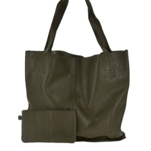 Shopper Leder oliv 43x31cm Carmen inkl. Bag-in-Bag | Greenburry Nappa Serie weiches Leder Damen Handtasche Schultertasche